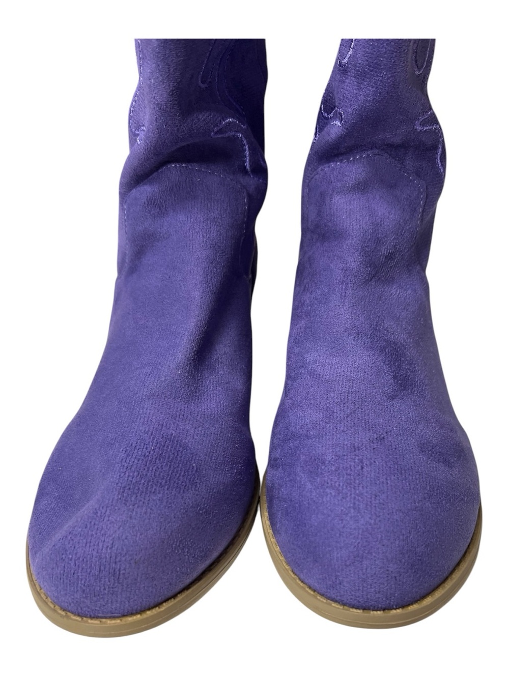 NWOT Purple Faux Suede Embroidered Western Cowboy Boots | Size 10.5 - Picture 3 of 5